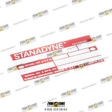 Табличка Part № 36773 STANADYNE